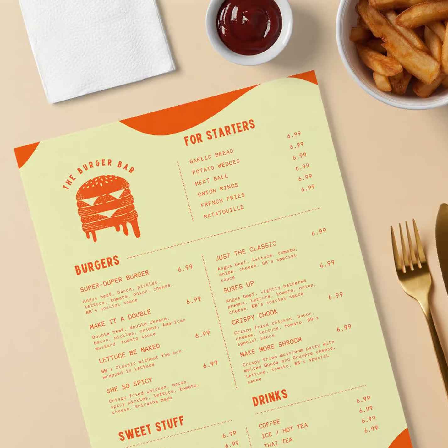 Menu Sheets