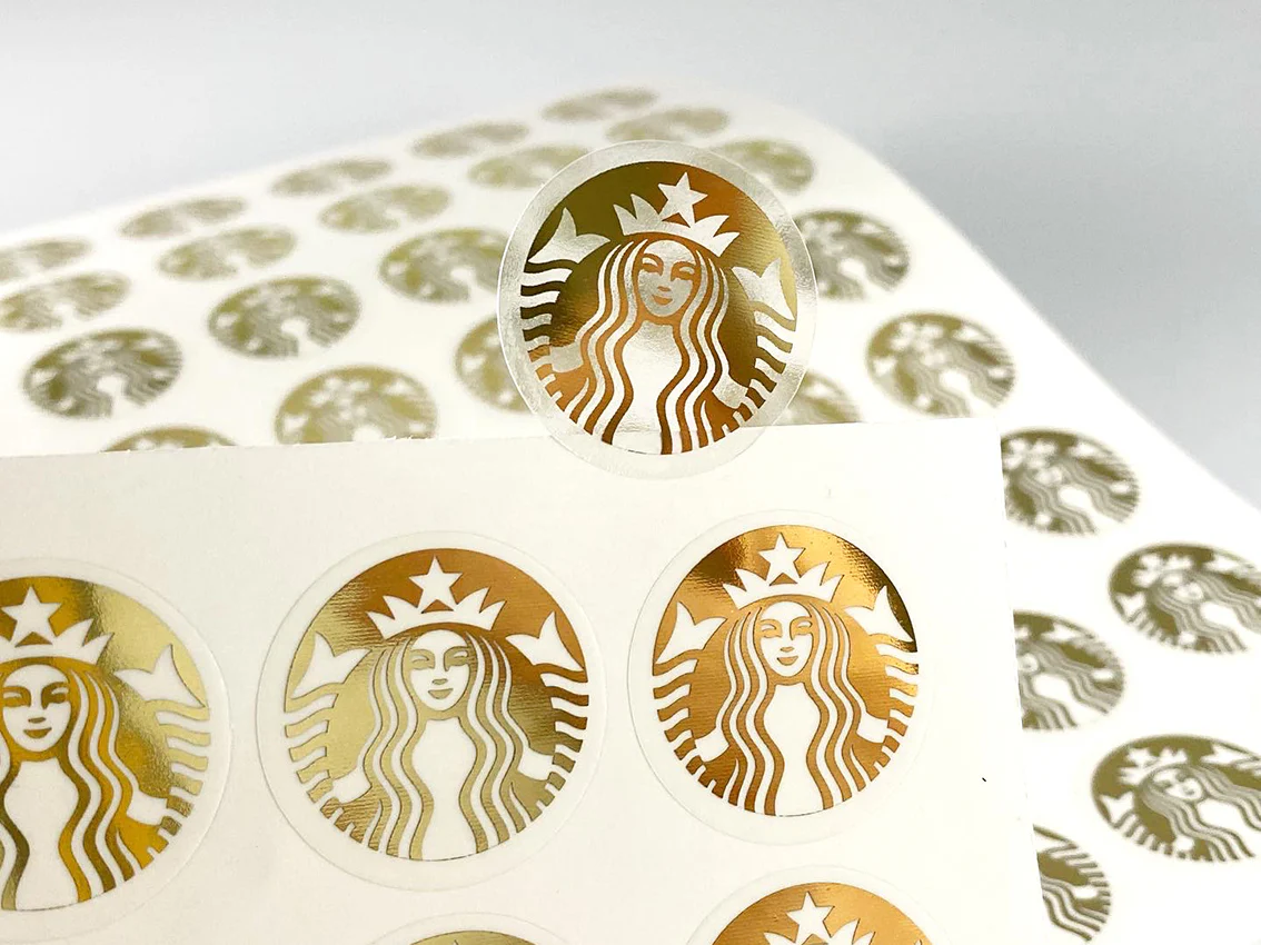 Golden Transparent Metallic Stickers