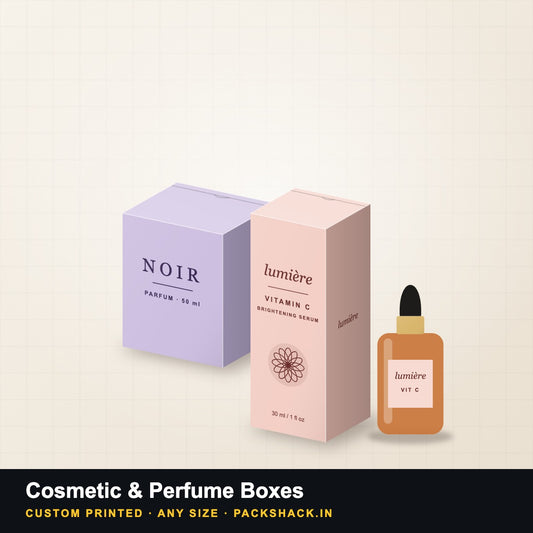 Custom printed cosmetic, serum and perfume boxes by PackShack