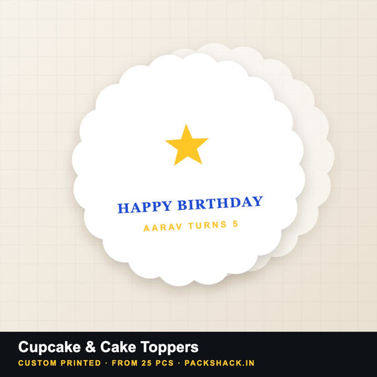 Custom printed cupcake & cake toppers by PackShack