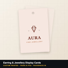 Custom printed earring & jewellery display cards by PackShack
