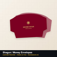 Custom printed shagun / money envelopes by PackShack