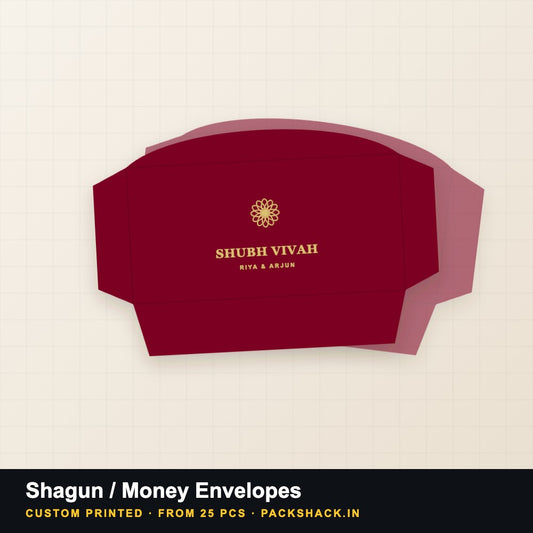 Custom printed shagun / money envelopes by PackShack