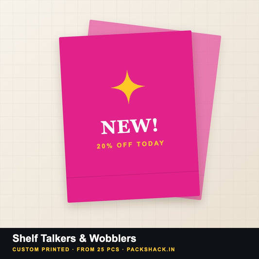 Custom printed shelf talkers & wobblers by PackShack